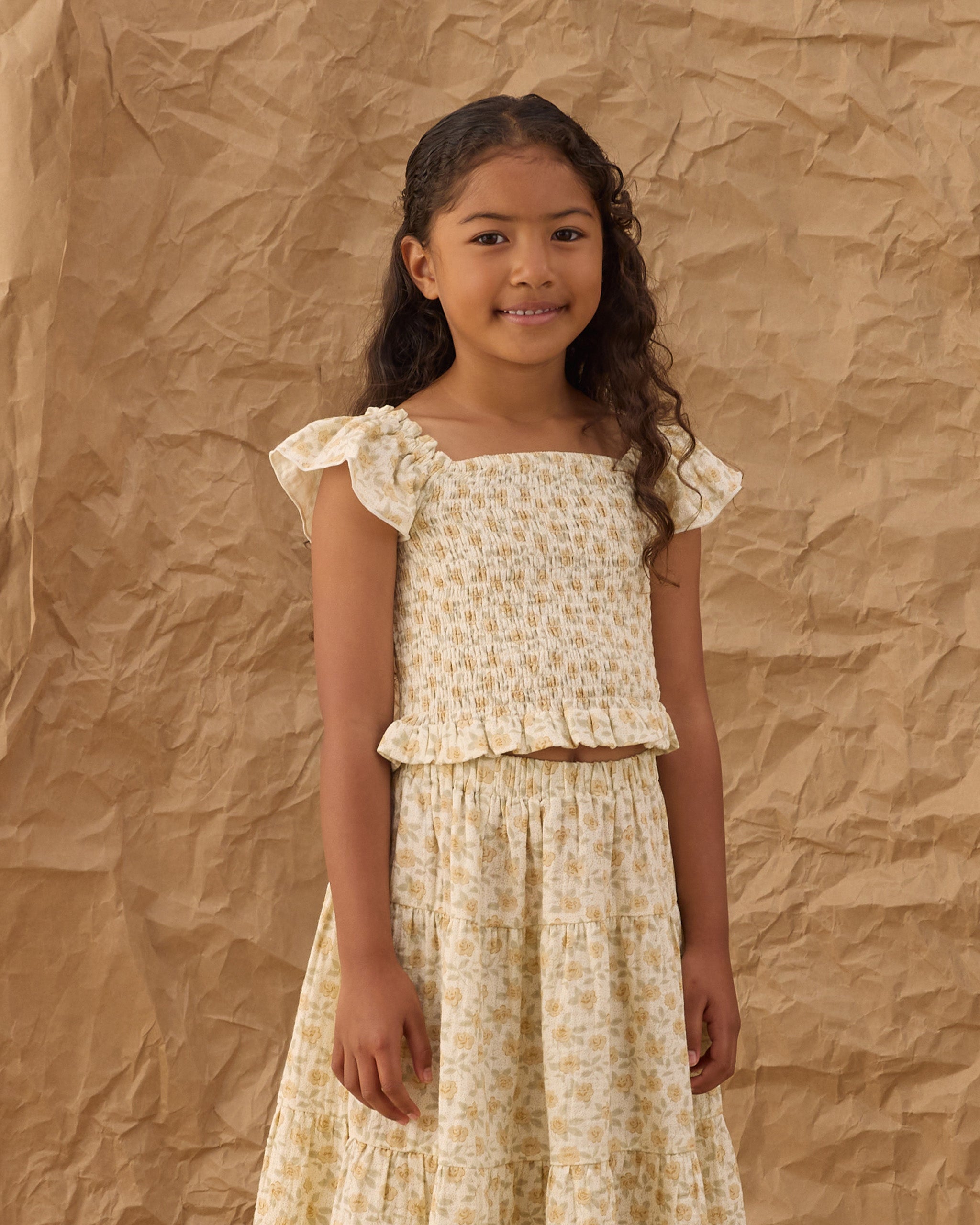 Rylee + Cru ライリーアンドクルー ベビー服 子供服 ザイラ トップ　イエロー フローラル