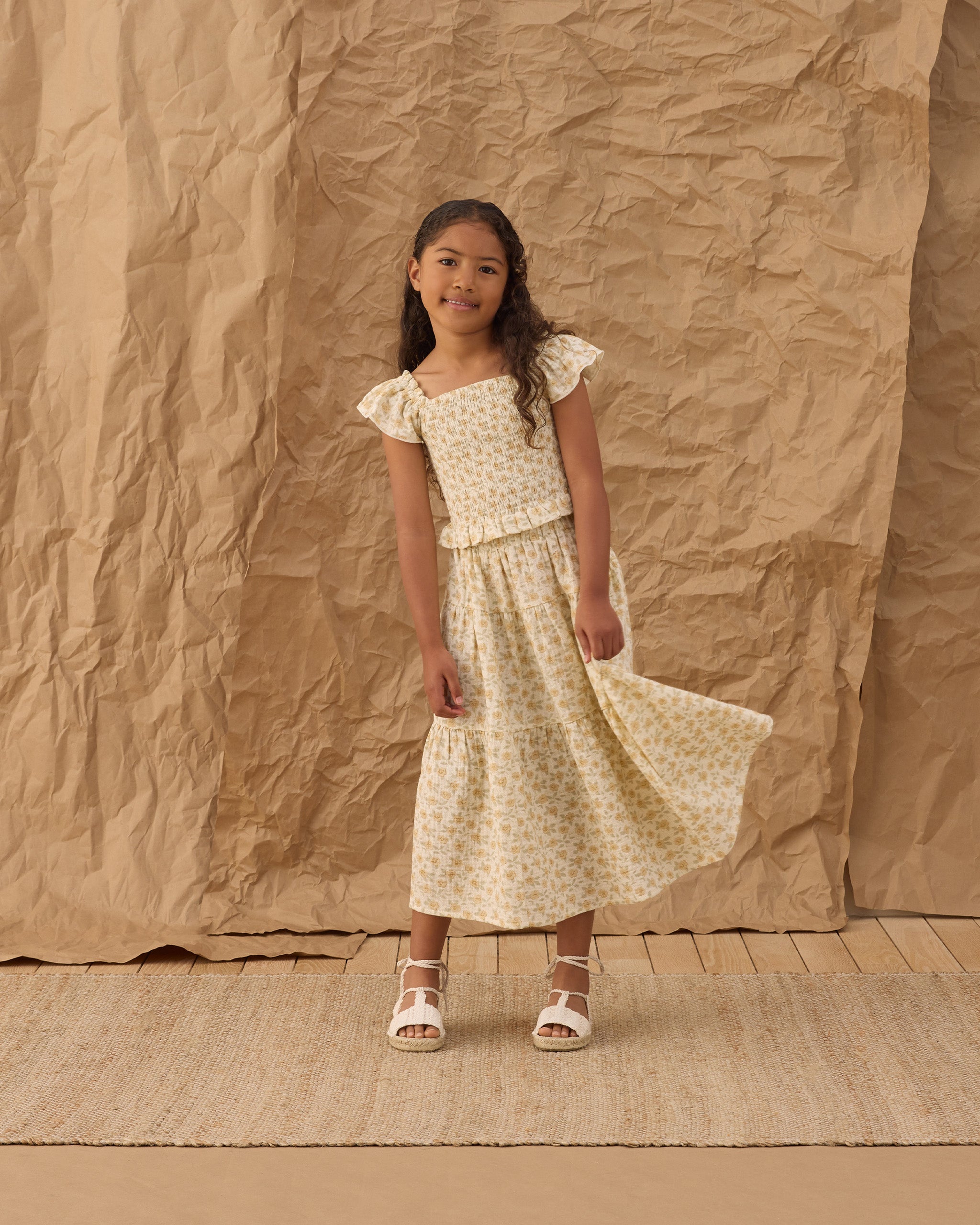Rylee + Cru ライリーアンドクルー ベビー服 子供服 ザイラ トップ　イエロー フローラル