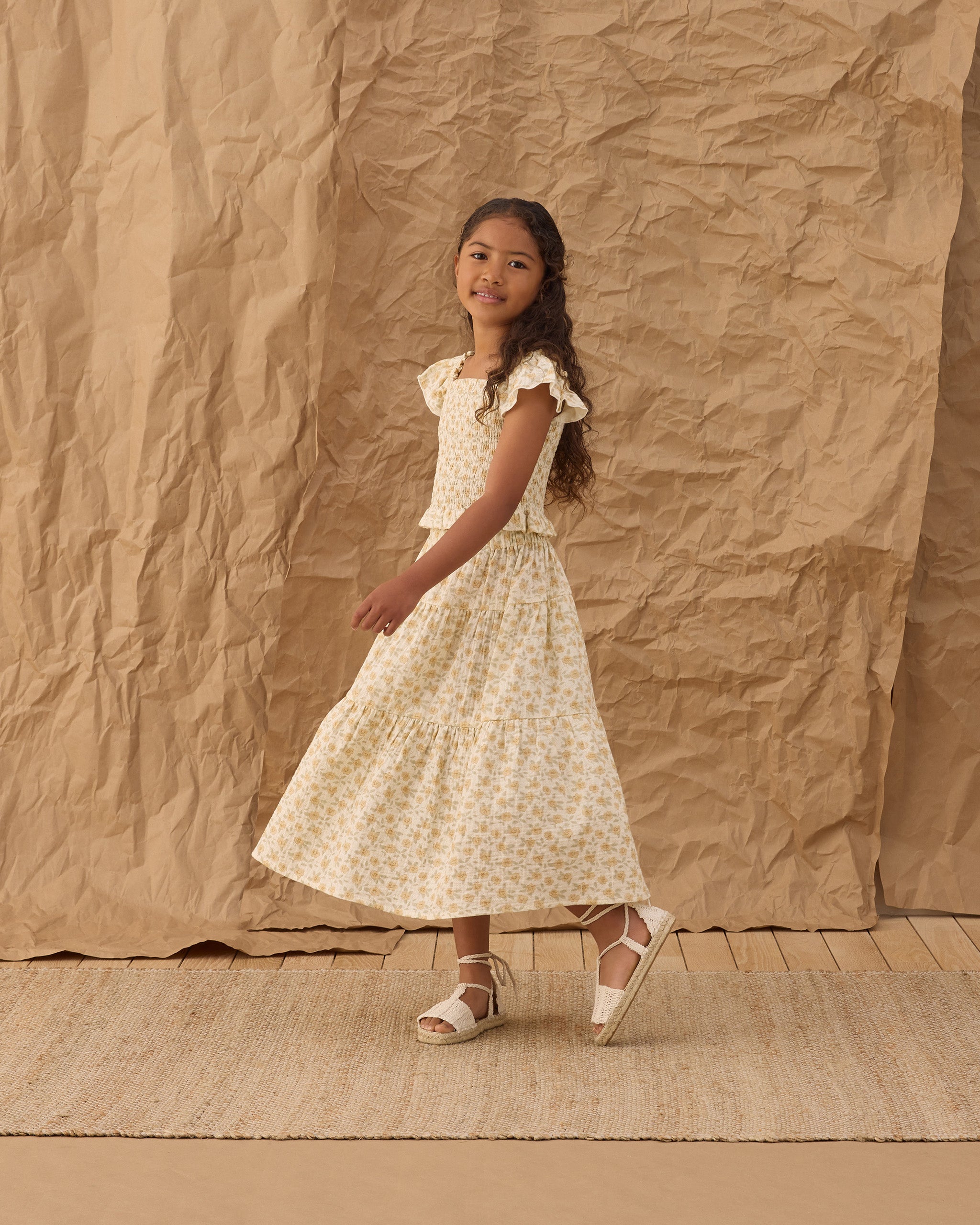 Rylee + Cru ライリーアンドクルー ベビー服 子供服 ザイラ トップ　イエロー フローラル