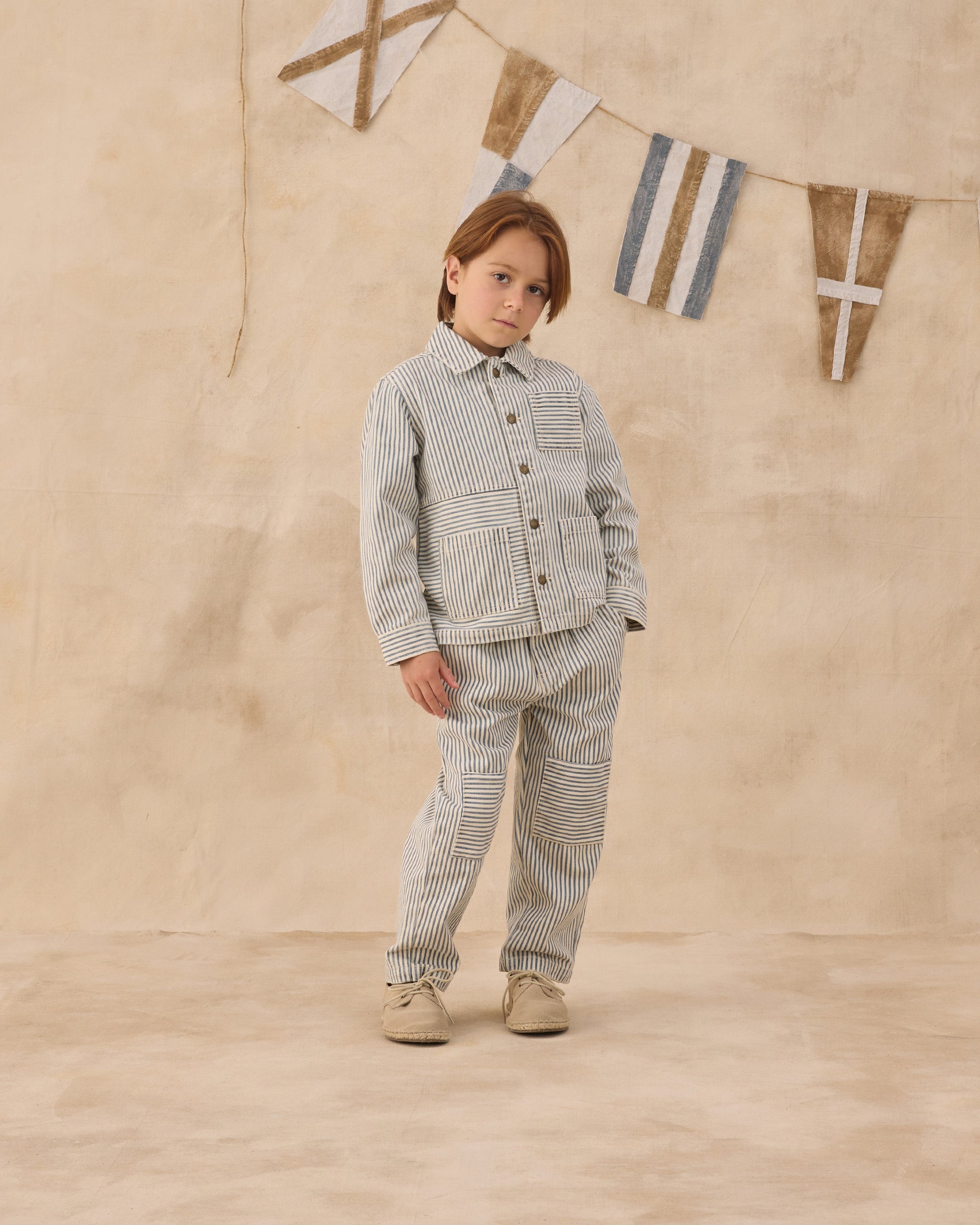 Rylee + Cru ライリーアンドクルー ベビー服 子供服 バギーパンツ　レイルロードストライプ