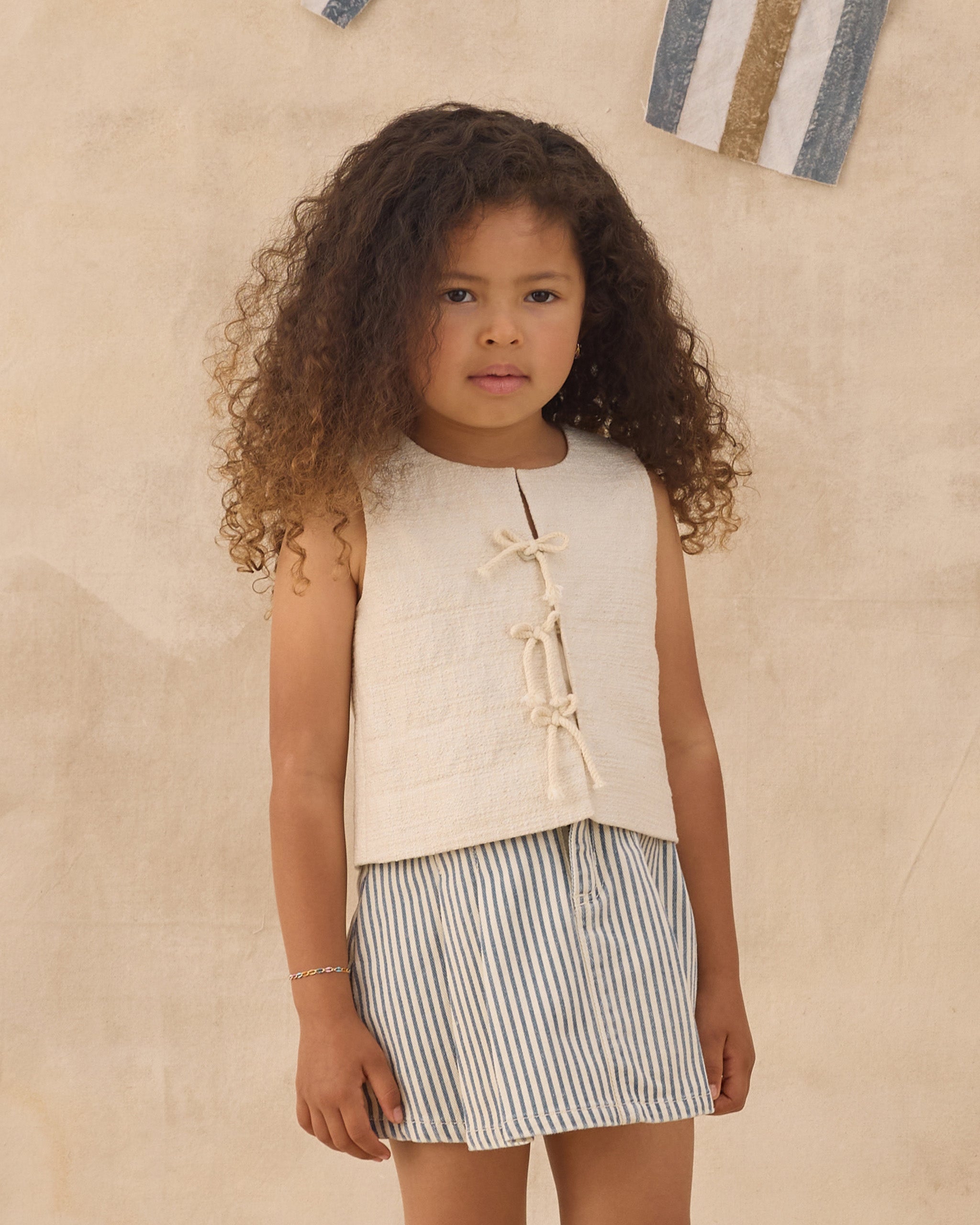 Rylee + Cru ライリーアンドクルー ベビー服 子供服 プリーツデニムスカート　レイルロードストライプ
