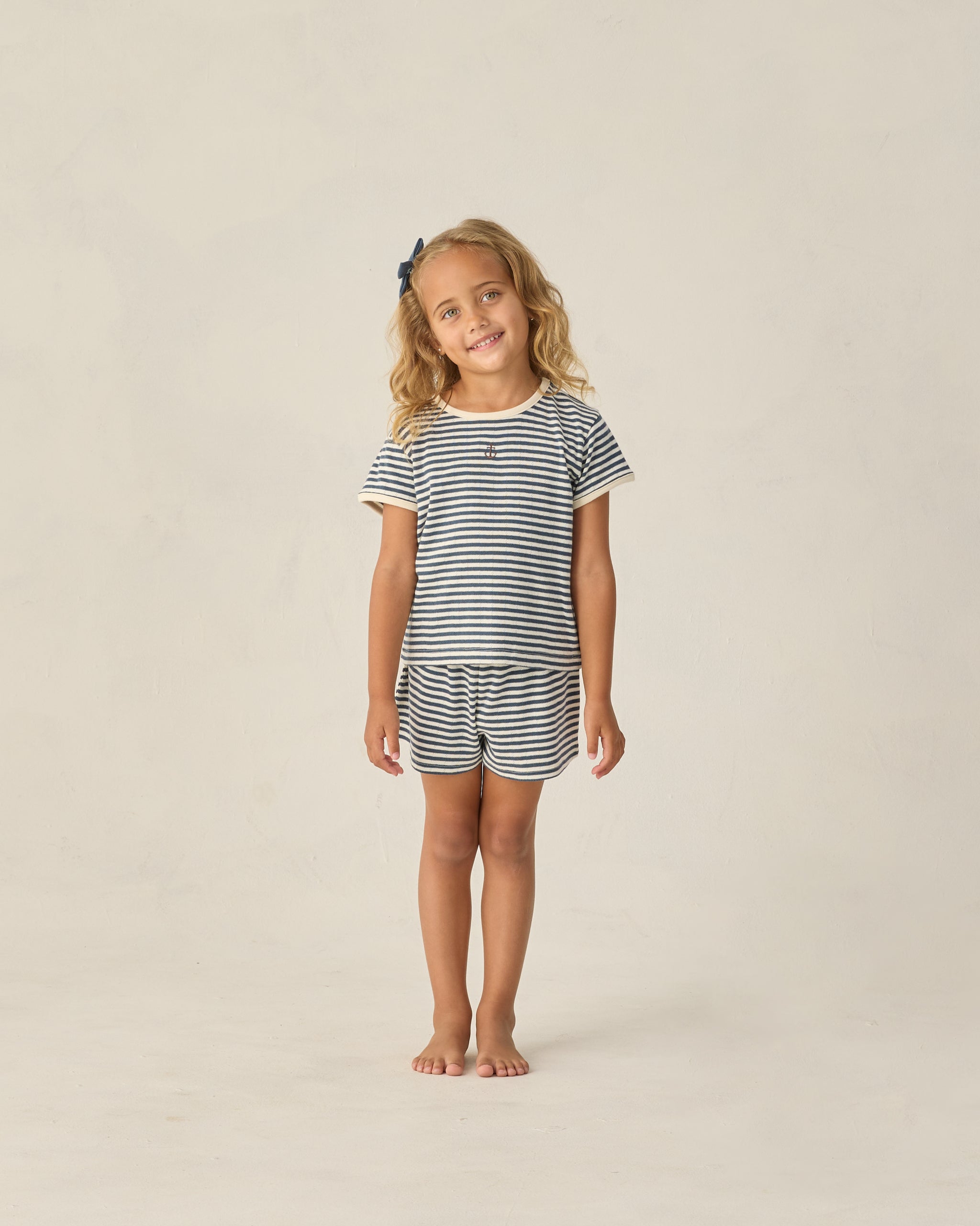 Rylee + Cru ライリーアンドクルー ベビー服 子供服 ポインテールTシャツ　ネイビーストライプ