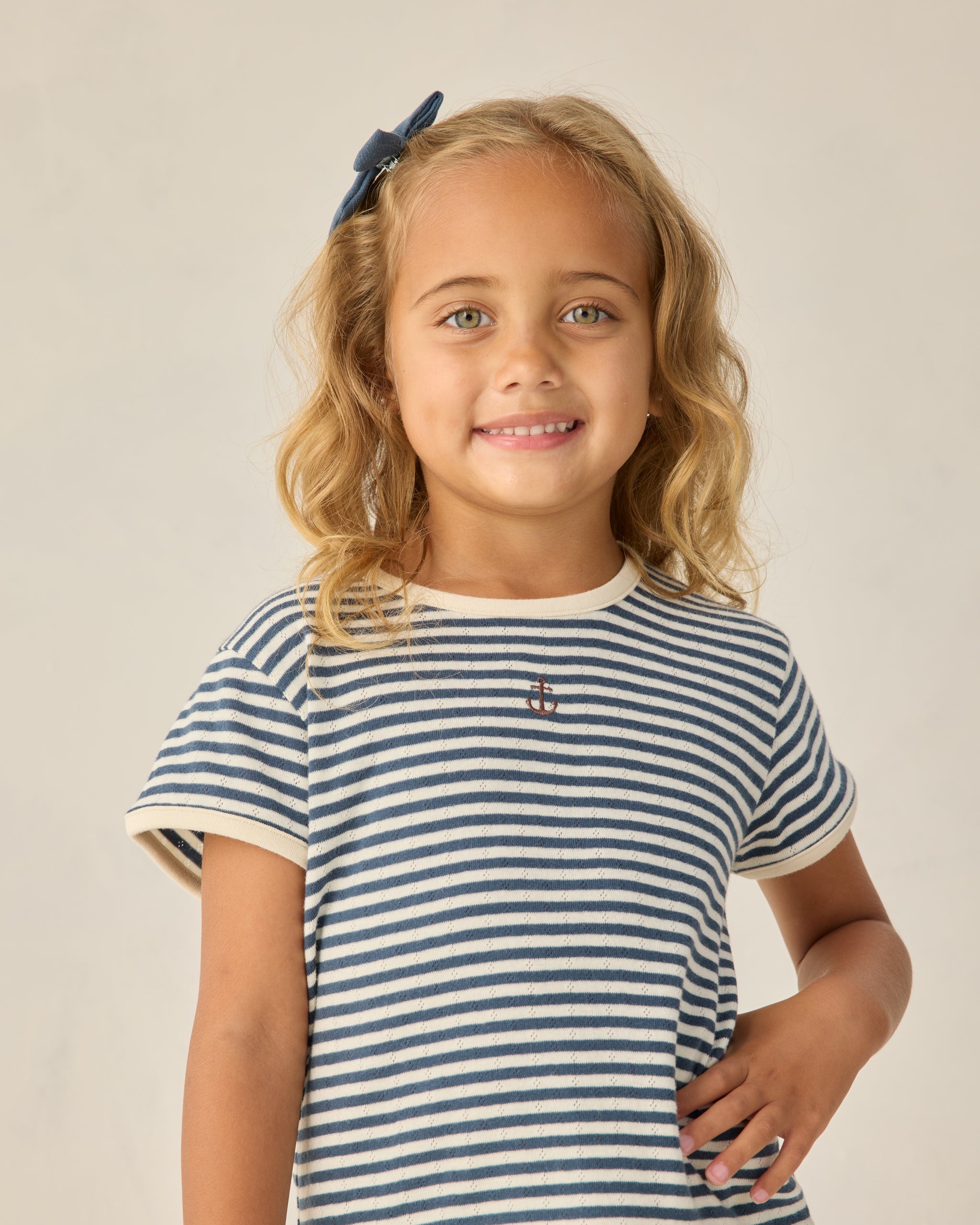 Rylee + Cru ライリーアンドクルー ベビー服 子供服 ポインテールTシャツ　ネイビーストライプ