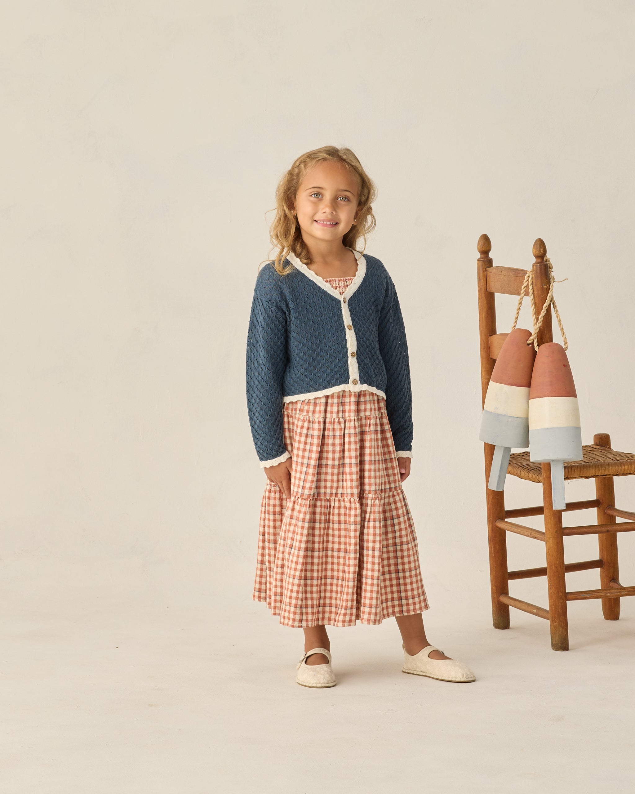 Rylee + Cru ライリーアンドクルー ベビー服 子供服 ティアードミディスカート　ポピーギンガム
