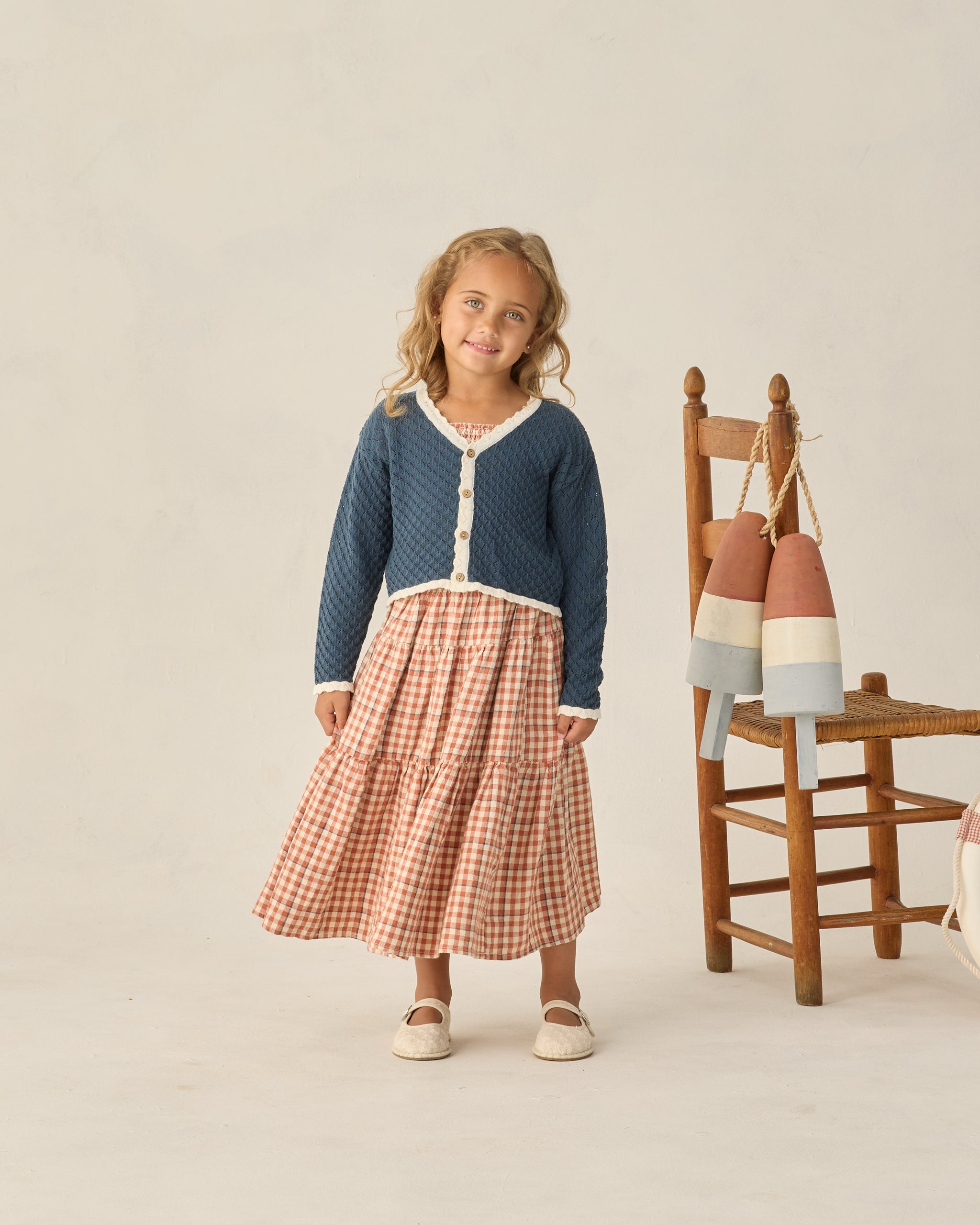 Rylee + Cru ライリーアンドクルー ベビー服 子供服 ティアードミディスカート　ポピーギンガム