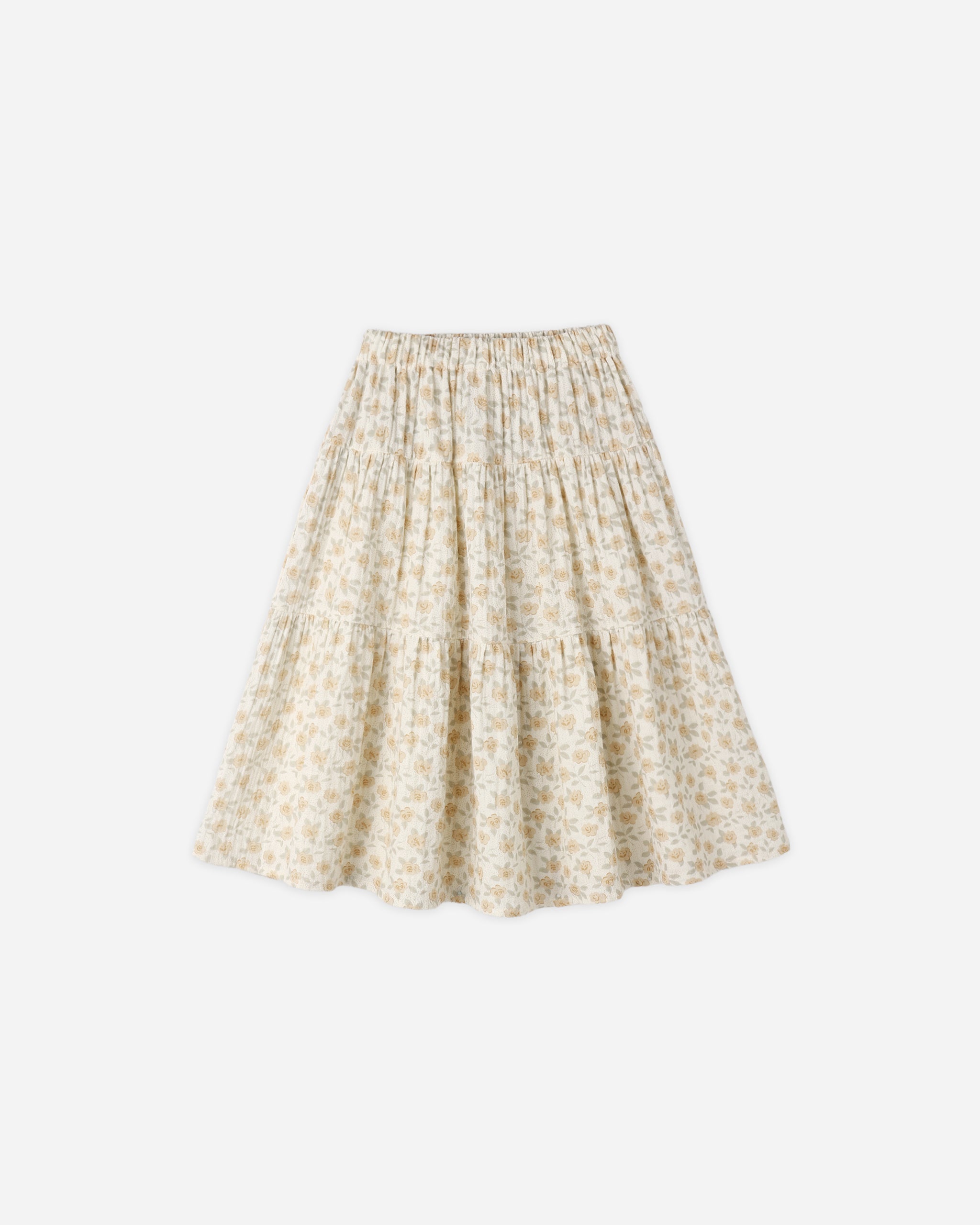 Rylee + Cru ライリーアンドクルー ベビー服 子供服 ティアードミディスカート　イエローフローラル