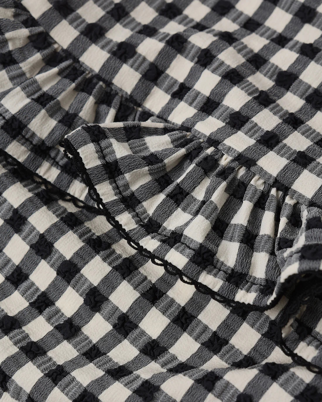 Skirted One-Piece Black Gingham