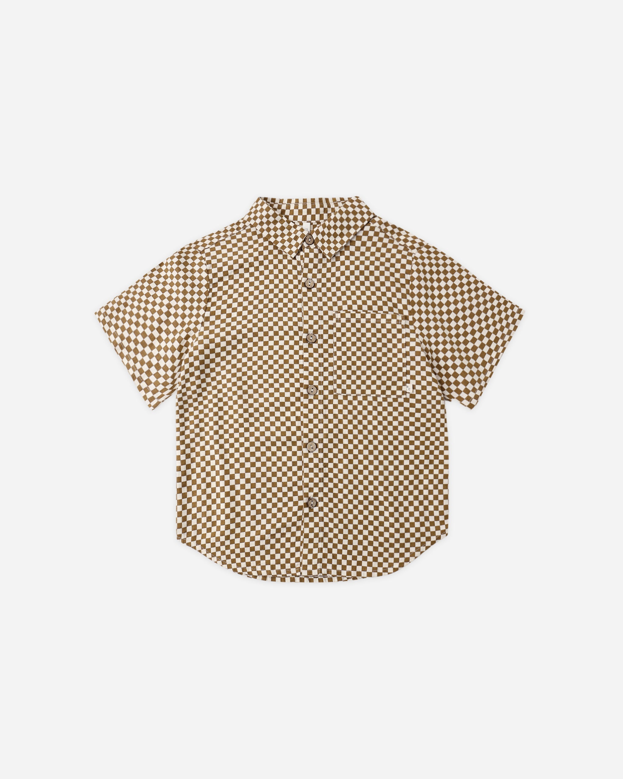 Rylee + Cru ライリーアンドクルー ベビー服 子供服 カラードショートスリーブシャツ　オークルチェック