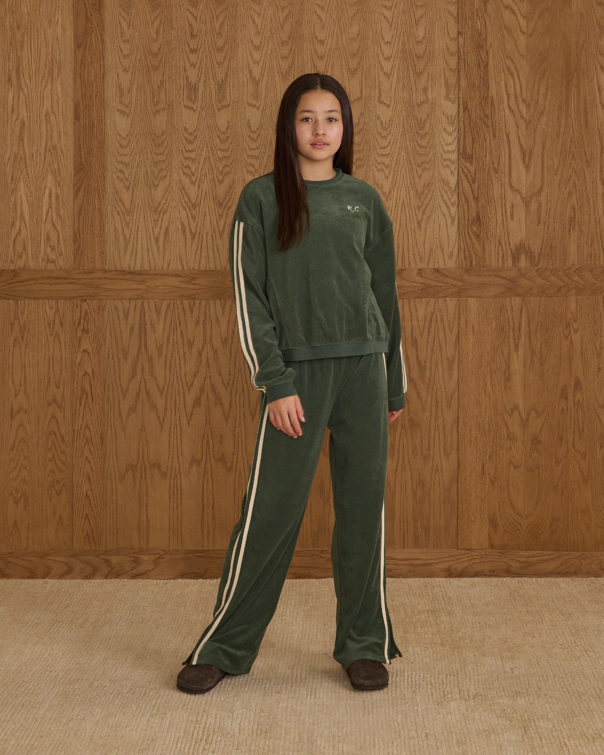Rylee + Cru ライリーアンドクルー ベビー服 子供服  オーバーサイズ スウェットシャツ　グリーン