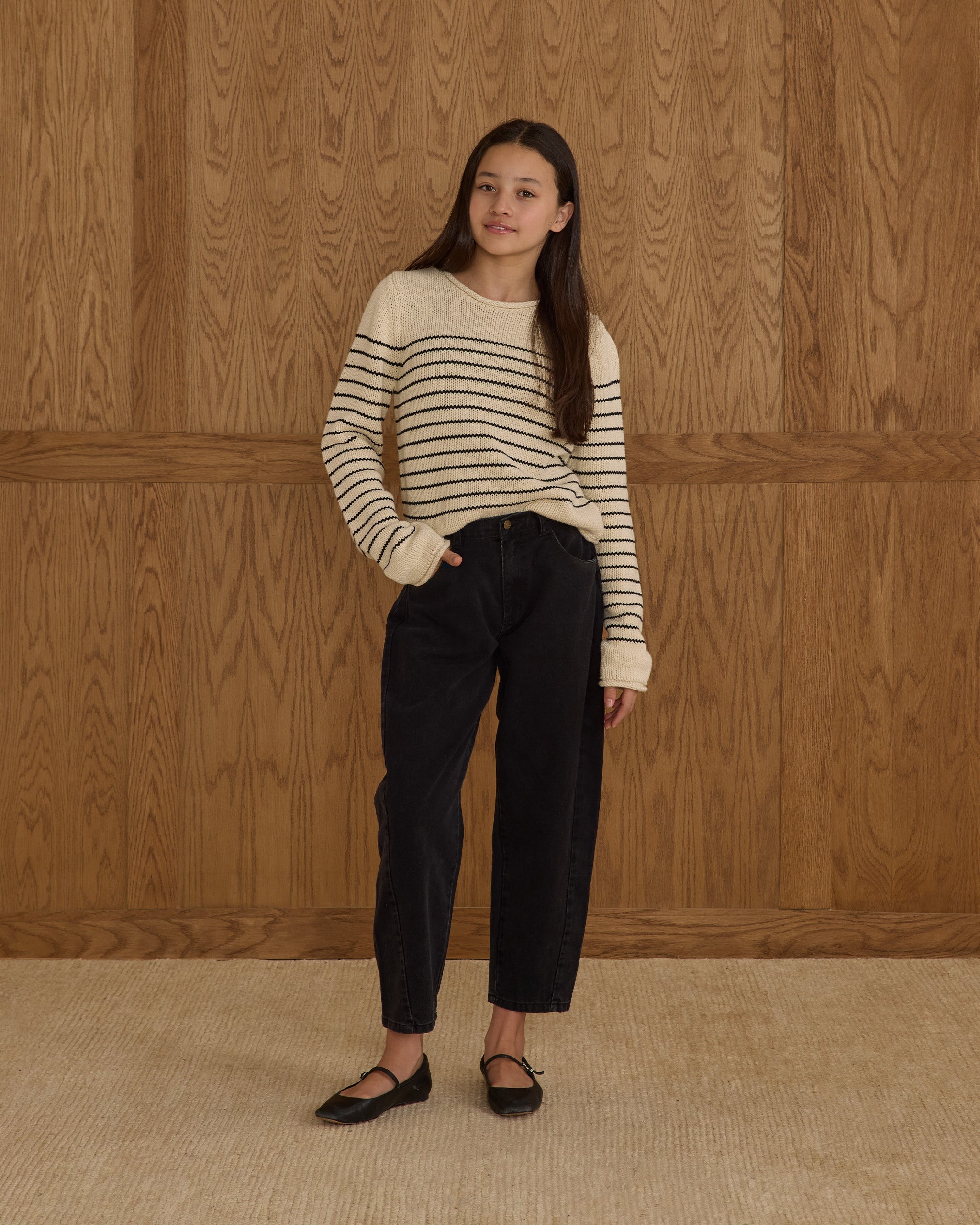 Rylee + Cru ライリーアンドクルー ベビー服 子供服  バレルパンツ　ウォッシュドブラック