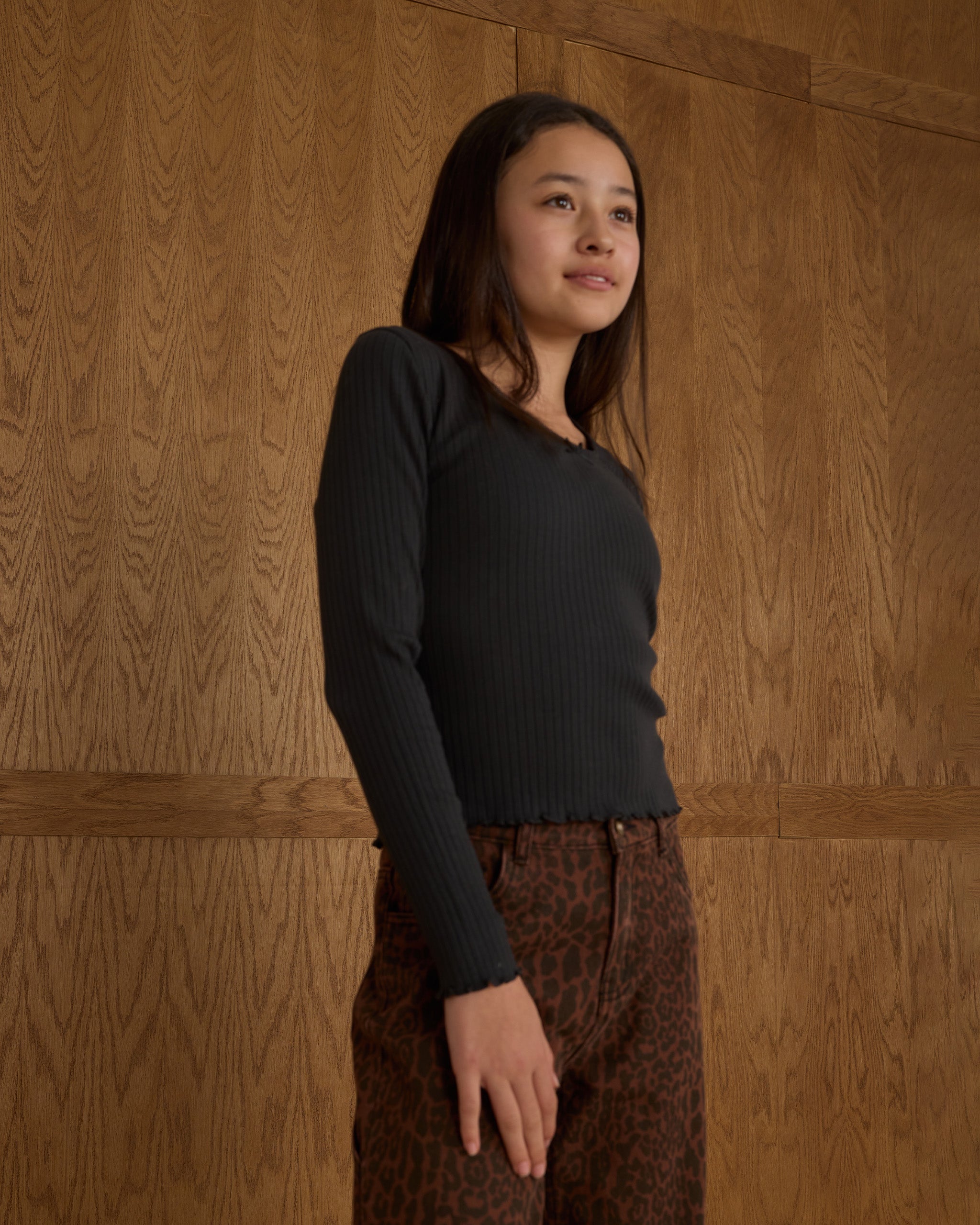 Rylee + Cru ライリーアンドクルー ベビー服 子供服  リブロングスリーブ　ブラック