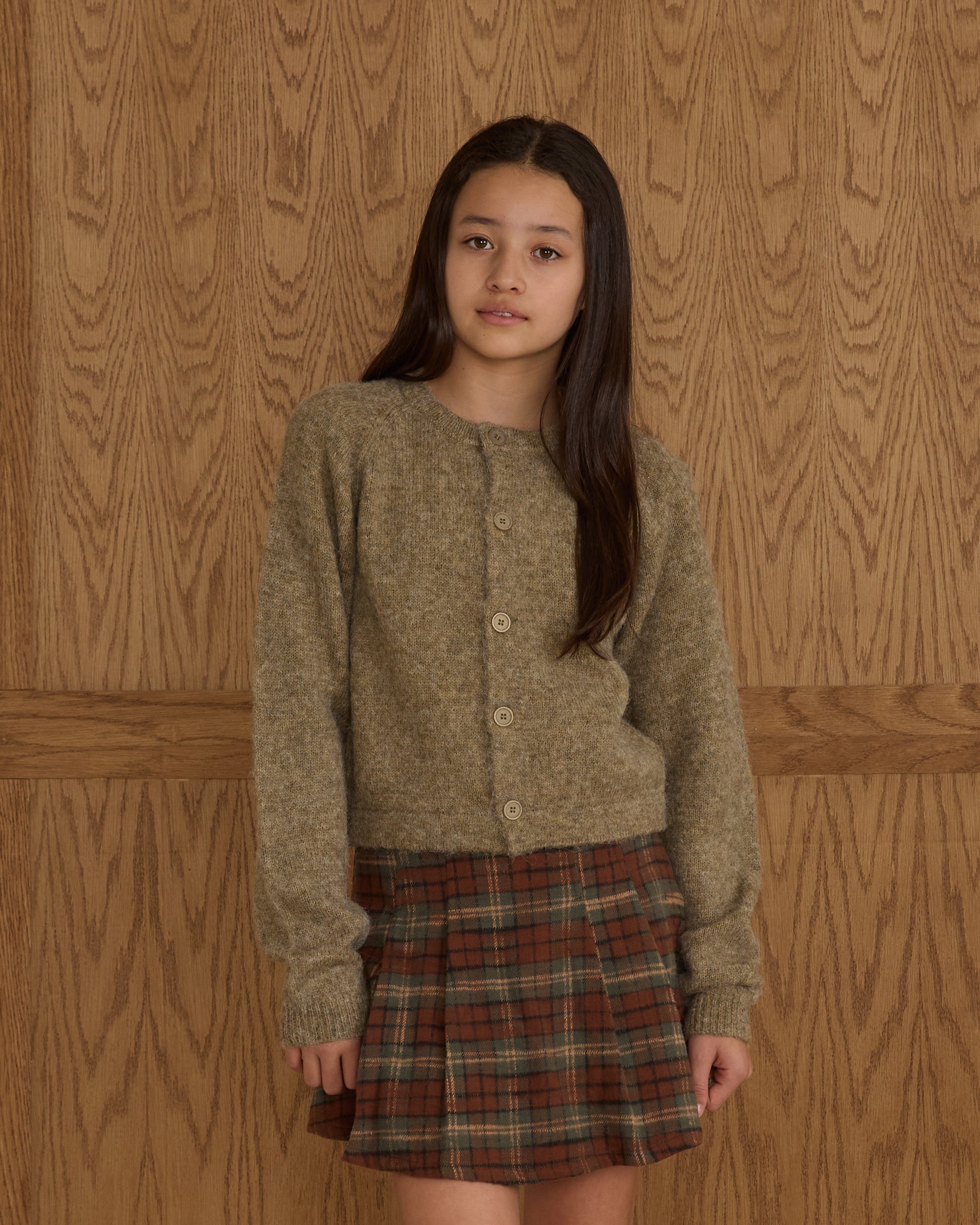 Rylee + Cru ライリーアンドクルー ベビー服 子供服  ファジーカーディガン　エバーグリーン