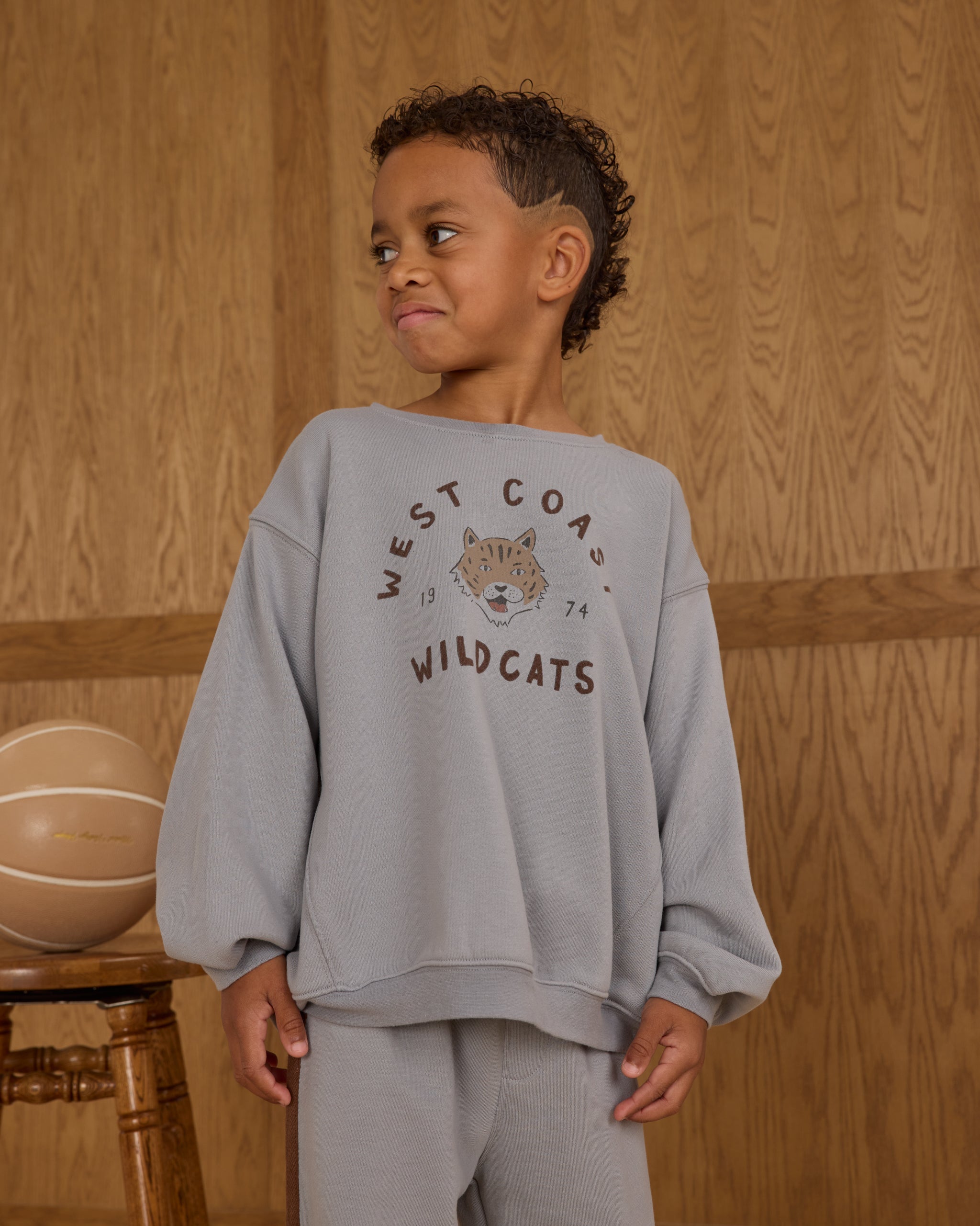 Rylee + Cru ライリーアンドクルー ベビー服 子供服  オーバーサイズ スウェットシャツ　ワイルドキャッツ