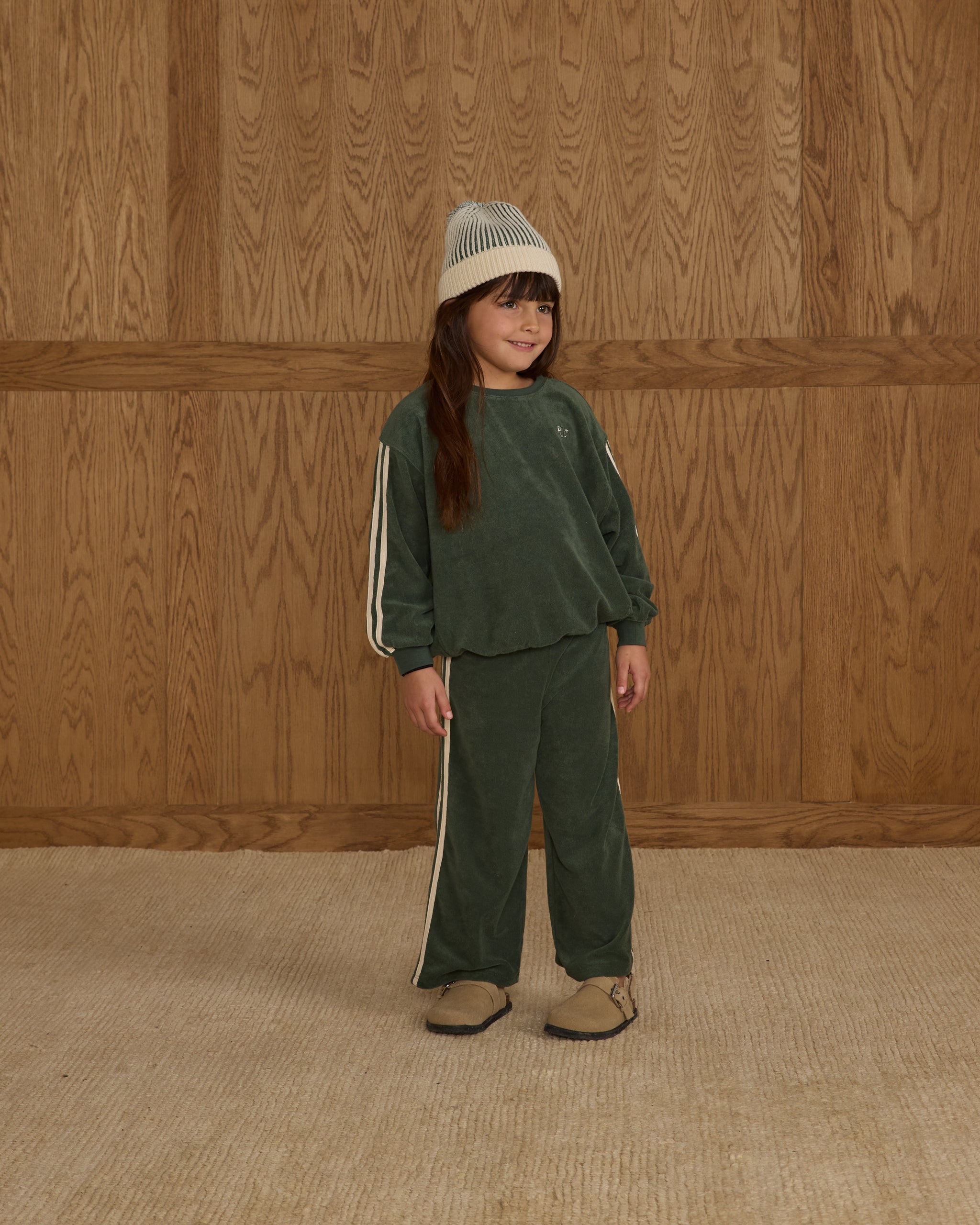 Rylee + Cru ライリーアンドクルー ベビー服 子供服  オーバーサイズ スウェットシャツ　グリーン